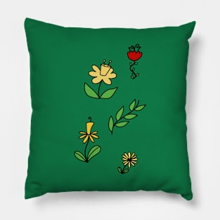 Flowery Sticker Sheet Pillow