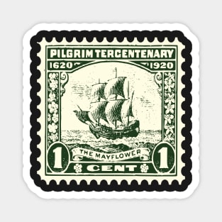 Mayflower - Pilgrim Tercentenary Stamp Magnet