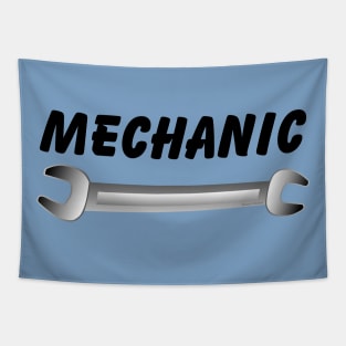 Mechanic Wrench Text Tapestry