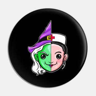 Half Witch Half Nurse Wonderhealer Costume Halloween Pin