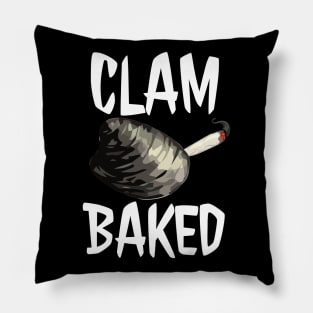 Clam Baked Weed Humor Pillow