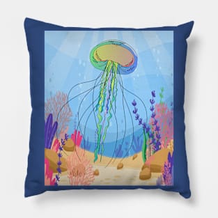 Colorful Luminous Jellyfish Sea Animals Pillow