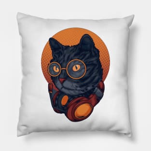 Music Cat Lover Cat Style Cat Pillow