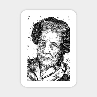 HANNAH ARENDT ink portrait .2 Magnet