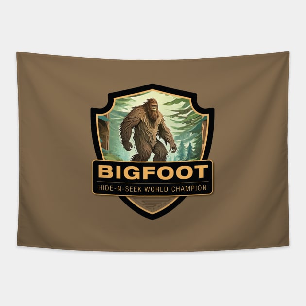 Bigfoot Hide-N-Seek World Champion Tapestry by Curious World