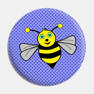 Bee on blue Pin