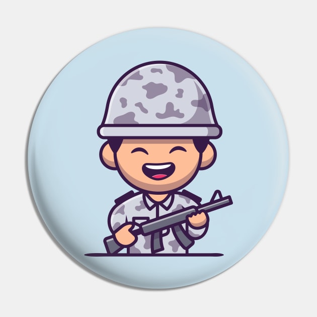 Soldier Army With Gun Pin by Catalyst Labs