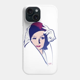 Greta Garbo - An illustration by Paul Cemmick Phone Case