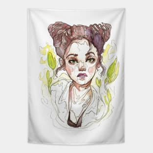 Girl watercolor Tapestry