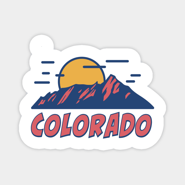 Colorado Boulder Mountains Retro Vintage Design Magnet by Terrybogard97