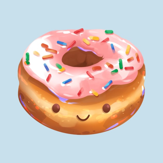 Happy Strawberry Frosted Donut by Claire Lin