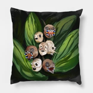 Creepy Bird Skulls Pillow