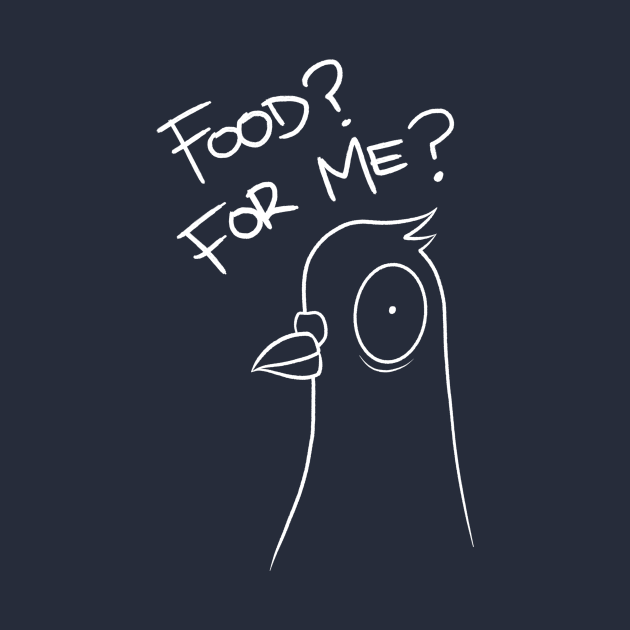 Pigeon - Food? For Me? - White Design by @aronimation by aronimation