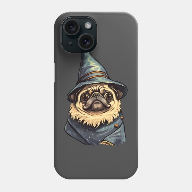 Cute Pug Wizard design Phone Case by Brilliant Tee Shop