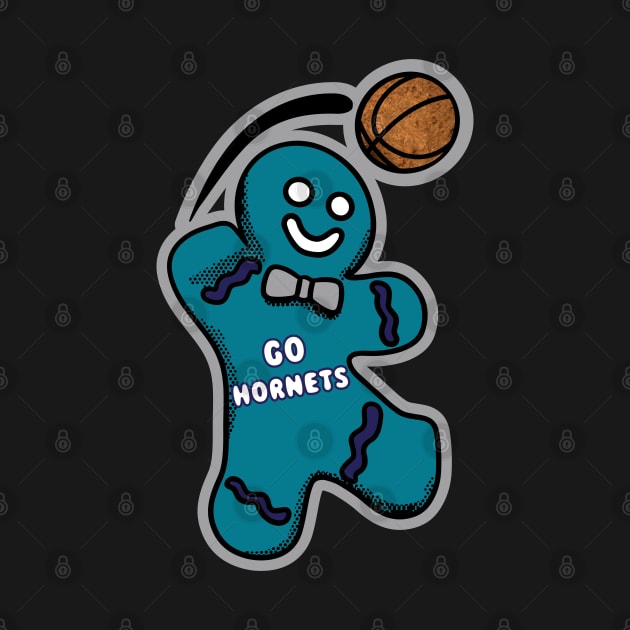 Charlotte Hornets Gingerbread Man by Rad Love