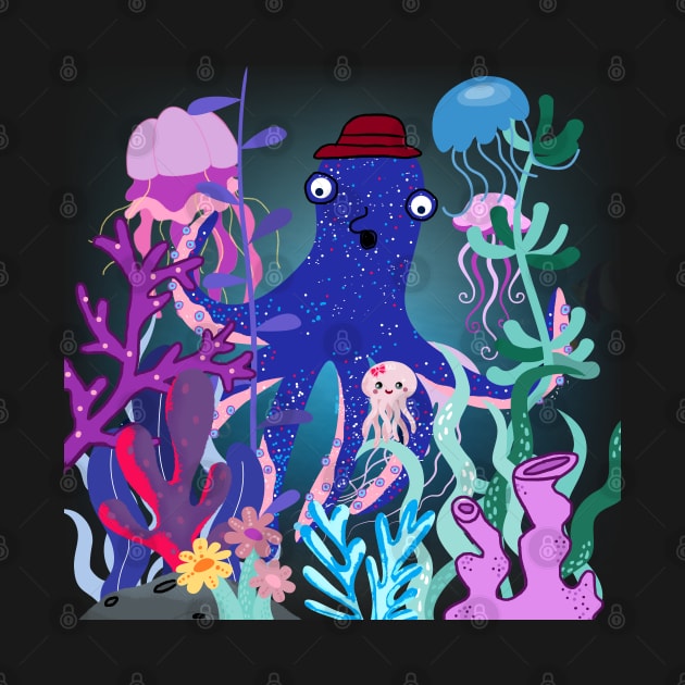 The Story of the Sea,octopus, jellyfish, coral reefs, seaweed by zzzozzo