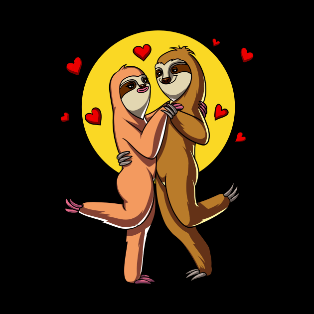 Cute Sloth Couple by underheaven