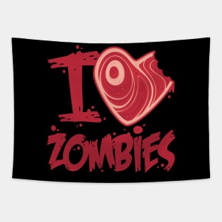 I Love Zombies with Meat Heart Tapestry