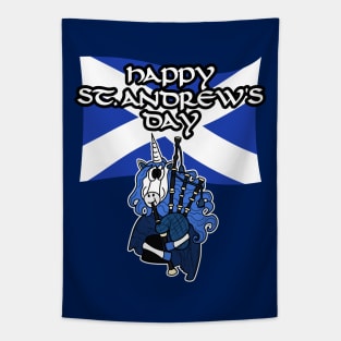 Scotland St Andrew's Day Scottish Flag Unicorn Bagpipes Tapestry