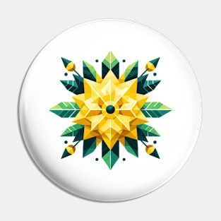 Abstract Yellow Flower Pin