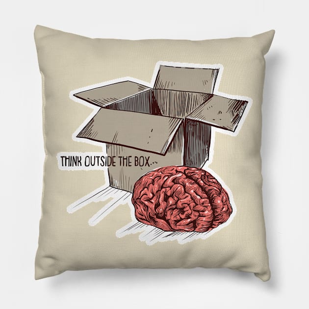 Think Outside The Box Color Pillow by fakeface