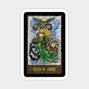 Queen of Wands. Magic Gate Tarot Card Design. Magnet