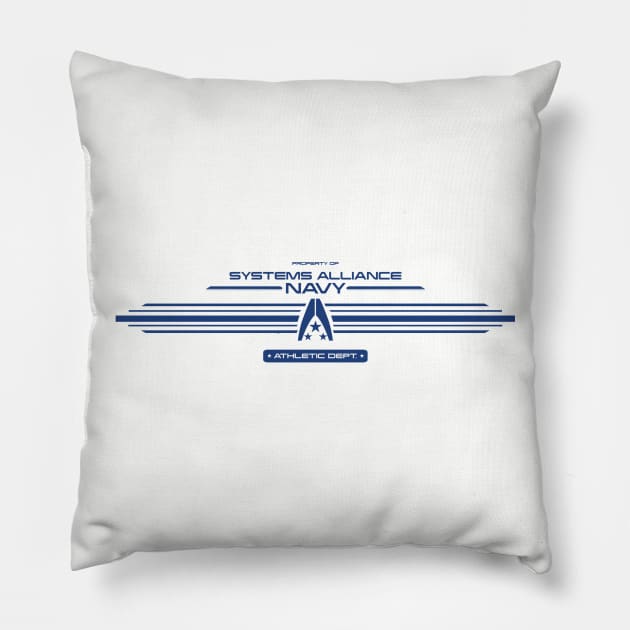 Alliance Navy Athletic Dept. [Blue] Pillow by Karthonic