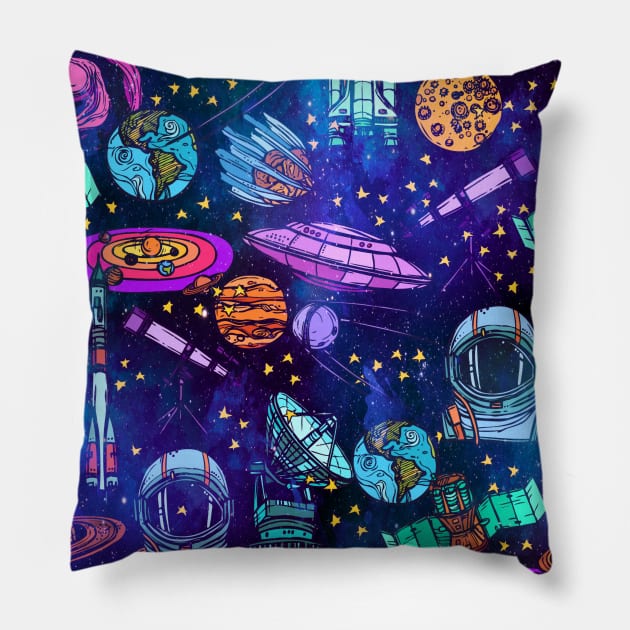 Outer Space Pattern Pillow by crazycanonmom