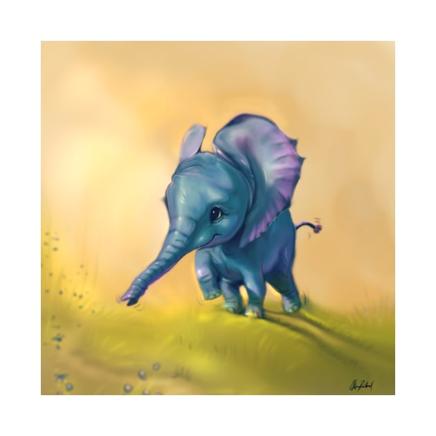 Little blue elephant by Artofokan