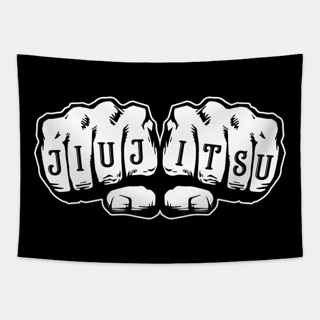 Jiu Jitsu Brazilian BJJ Armbar MMA Fighting Tapestry by ChrisselDesigns