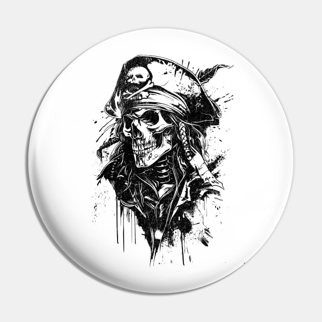 Skull & Crossbones - Pirate Skull Pin by Critter Chaos