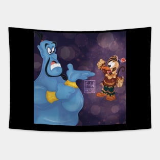 Fall inspired Genie & Apu Aladdin Tapestry