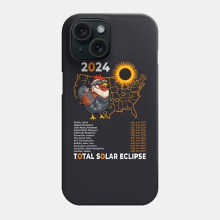 Solar Eclipse April 04 2024 Chicken Phone Case