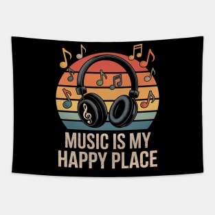 Music Is My Happy Place Tapestry