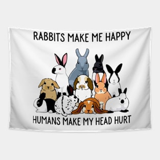 Rabbits make me happy | Rabbit Lovers Tapestry