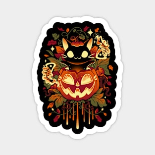 Autumn Tricks - Halloween Black Cat Magnet