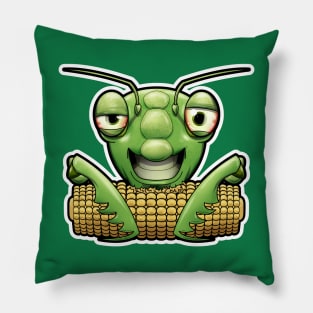 SNAX Mantis eating corn Pillow