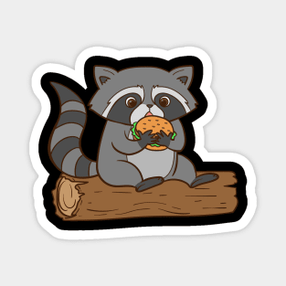 A cute raccoon is a fresh garbage burger. Magnet