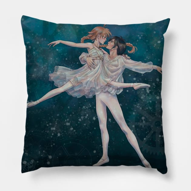 Duck/Fakir - Pas de Deux Pillow by auroralynne