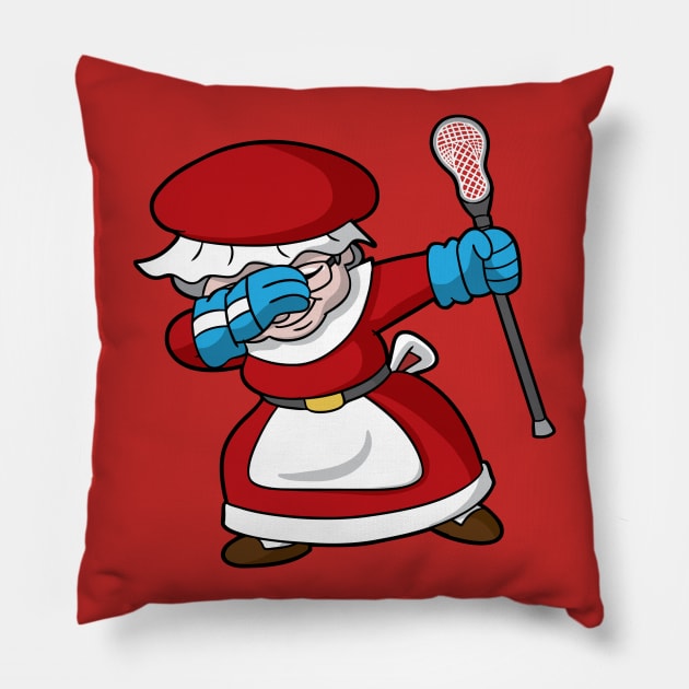 Lacrosse LAX Mrs Claus Christmas Pillow by E