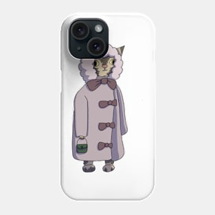 Cat ready for christmas shopping Phone Case