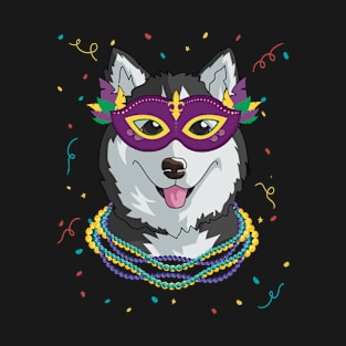 Mardi Gras Siberian Husky Shirt Funny Fat Tuesday Dog Lover T-Shirt