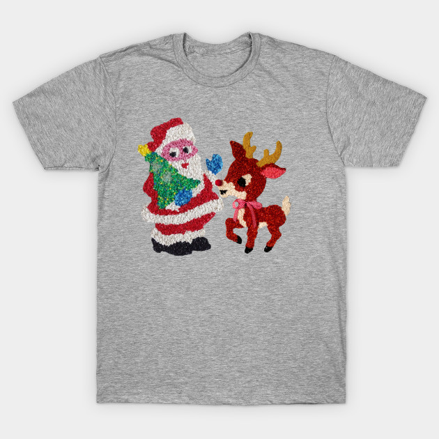 Santa & Rudolph Vintage Melted Plastic - Christmas - T-Shirt