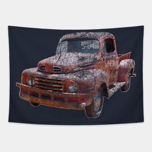 Vintage red Ford pickup truck Tapestry