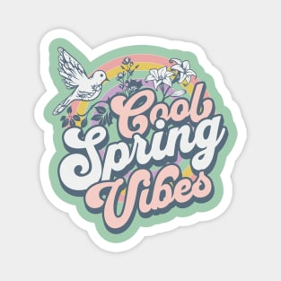 Retro Springtime Spring Groovy Vibes For Spring Women Men Magnet