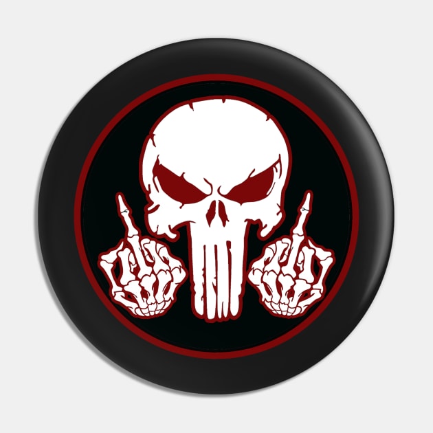 Tactical Skull Middle Finger Pin by  The best hard hat stickers 