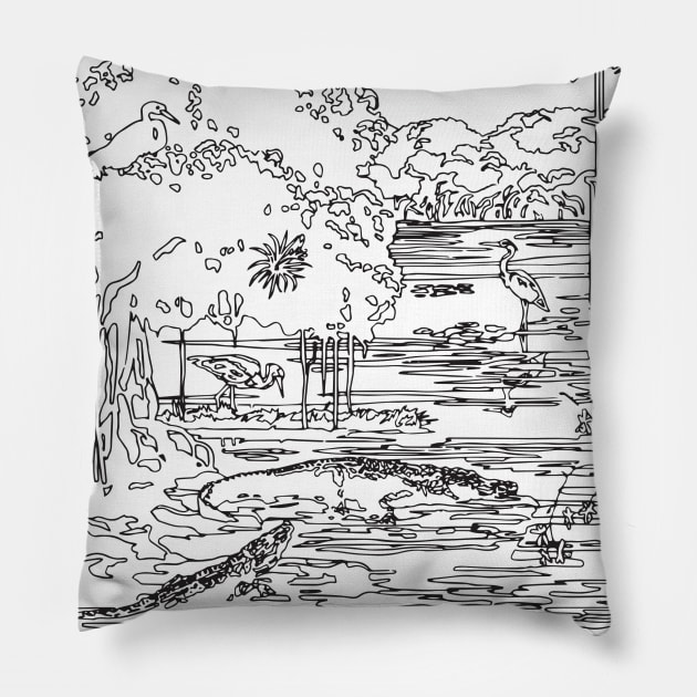 EVERGLADES Pillow by TheCosmicTradingPost