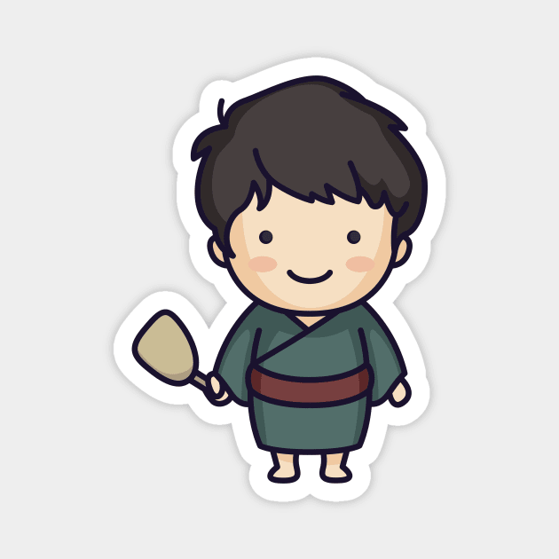 Cute Japanese Senpai Cartoon Magnet by SLAG_Creative