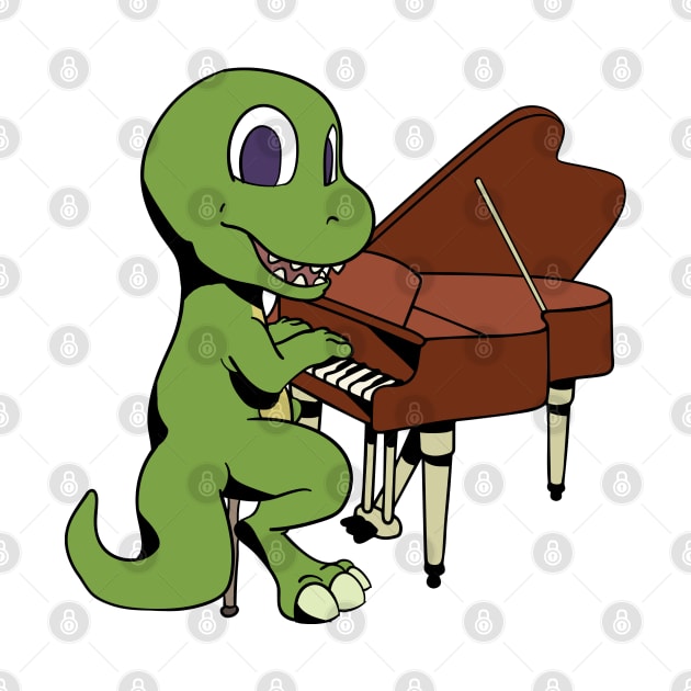 Cartoon TREX plays the piano by Modern Medieval Design