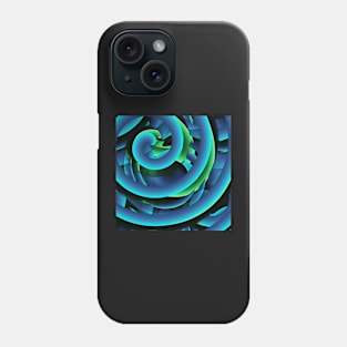 Blue and green spirals Phone Case